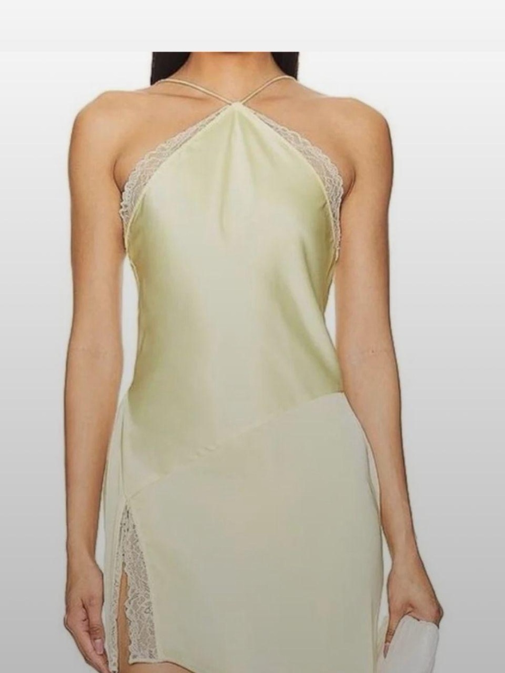 Ronny Kobo Sivan Mini Slip Dress in Buttercream Ivory